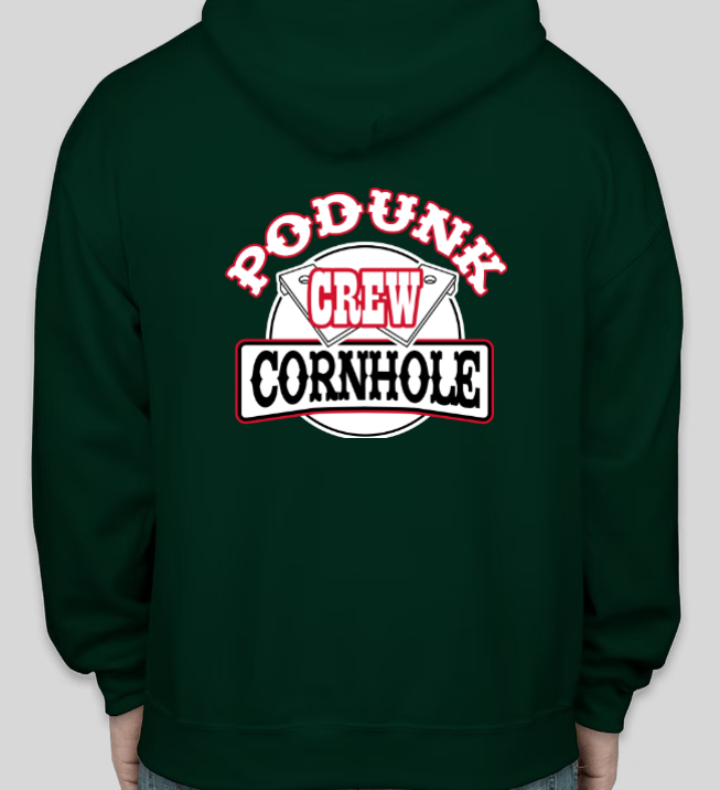 Adult Zip Hoodie | Podunk- Forest Green