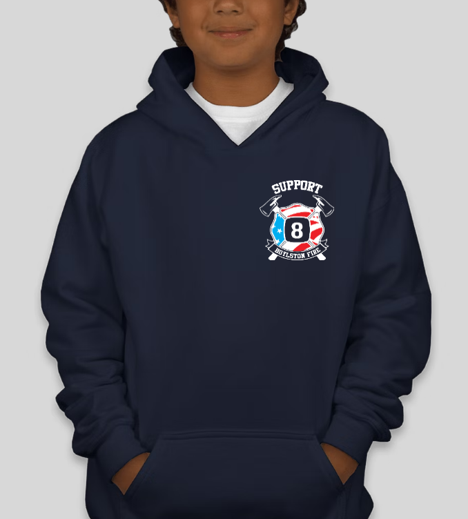 Youth Hoodie | Navy Blue Boylston Fire Department