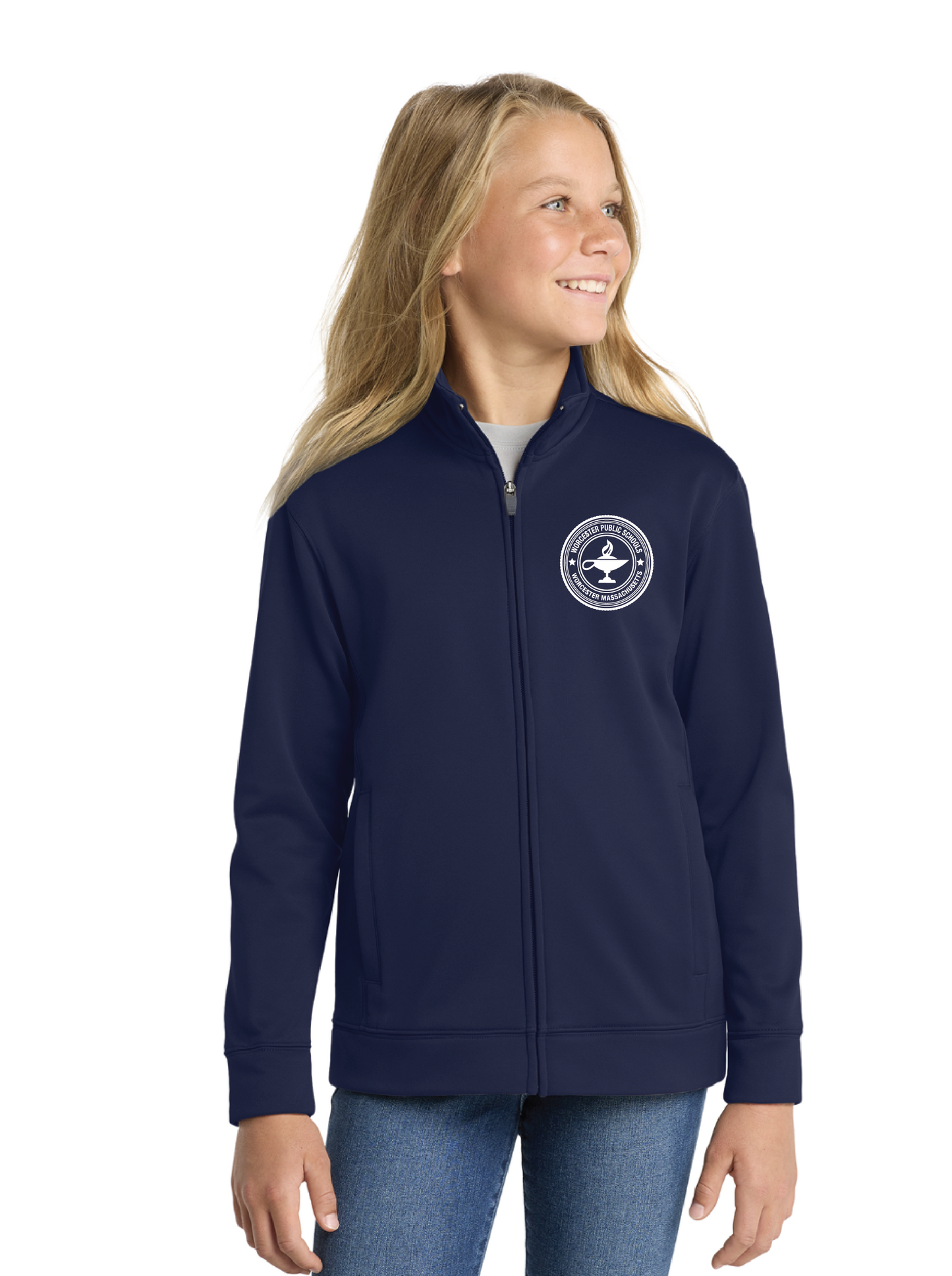 Official Worcester Public Schools Fleece Full-Zip Jacket YOUTH