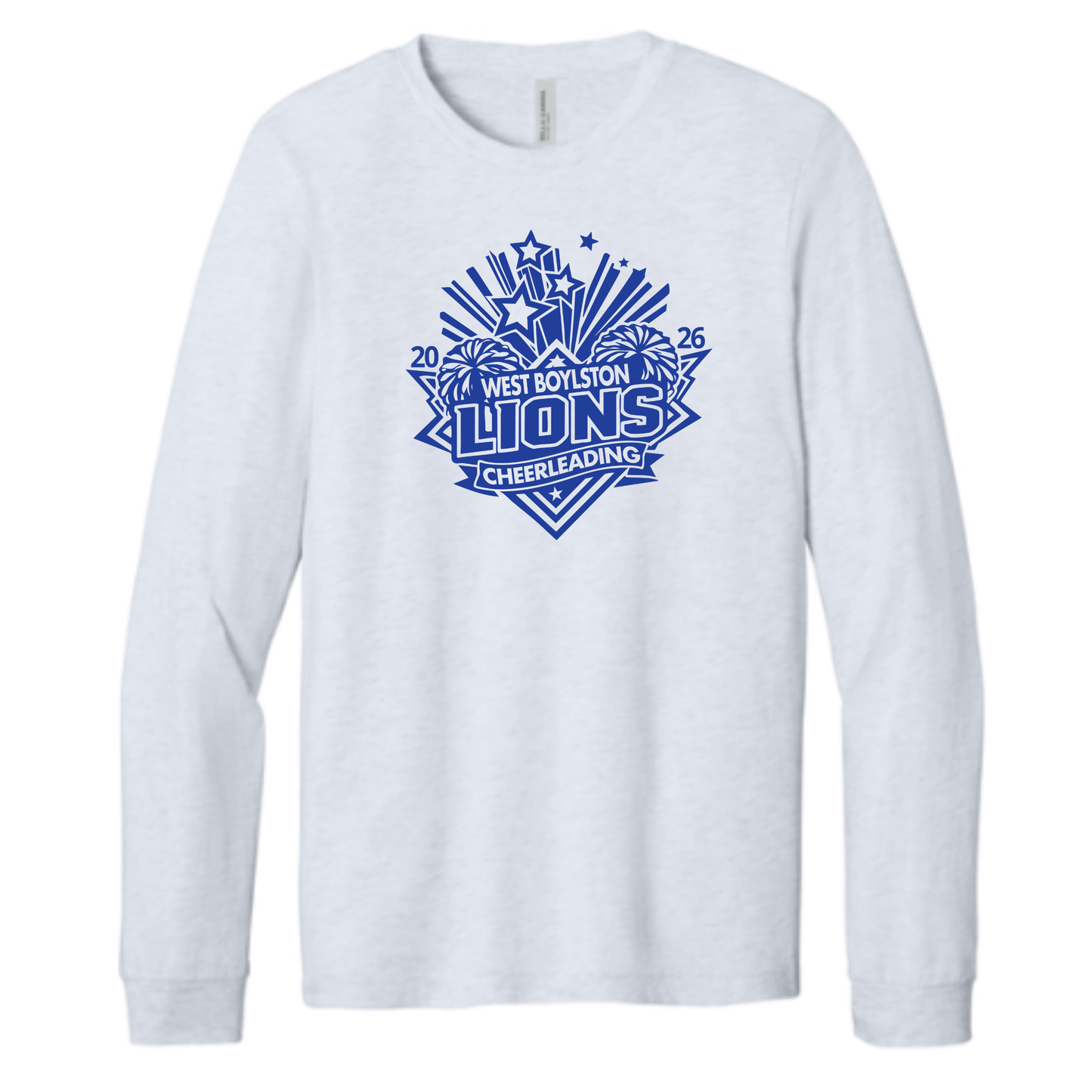 Official West Boylston Cheer Store Bella+ Canvas Long Sleeve LION