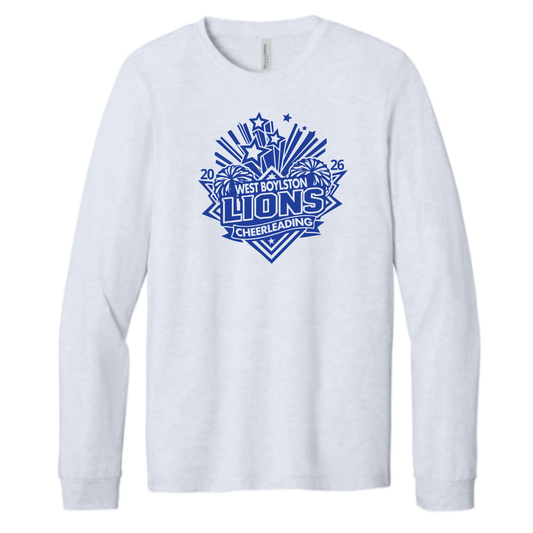 Official West Boylston Cheer Store Bella+ Canvas Long Sleeve LION