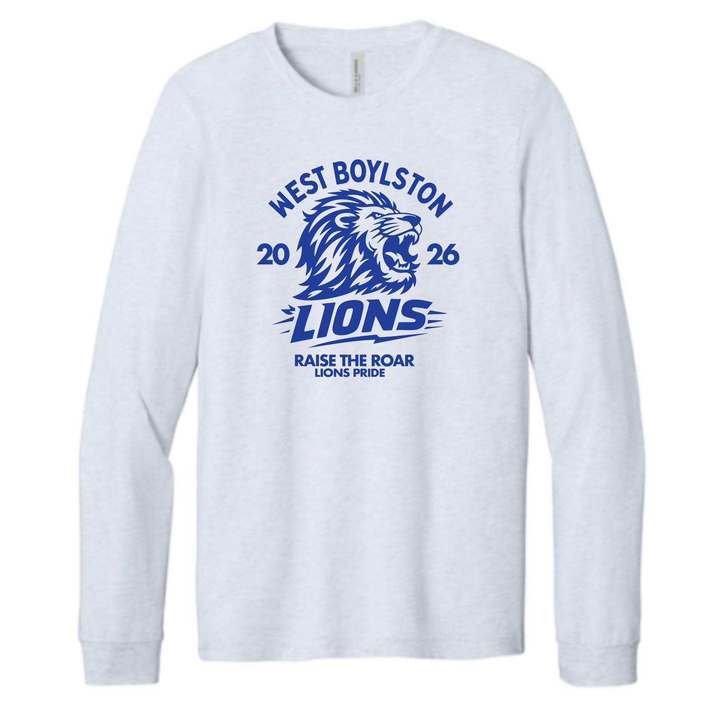 Official West Boylston Cheer Store Bella+ Canvas Long Sleeve LION