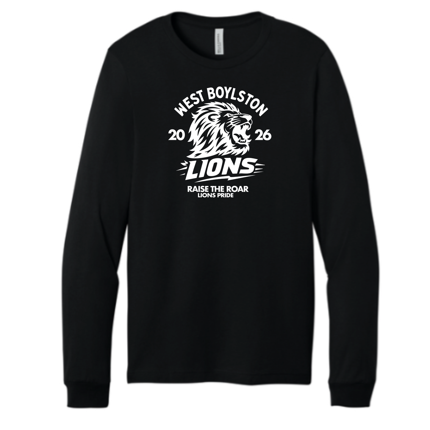 Official West Boylston Cheer Store Bella+ Canvas Long Sleeve LION