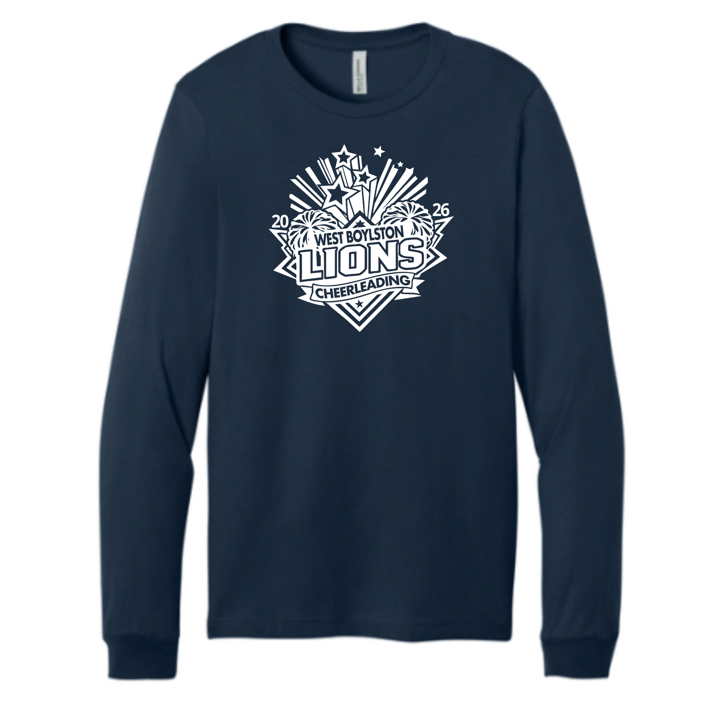 Official West Boylston Cheer Store Bella+ Canvas Long Sleeve LION