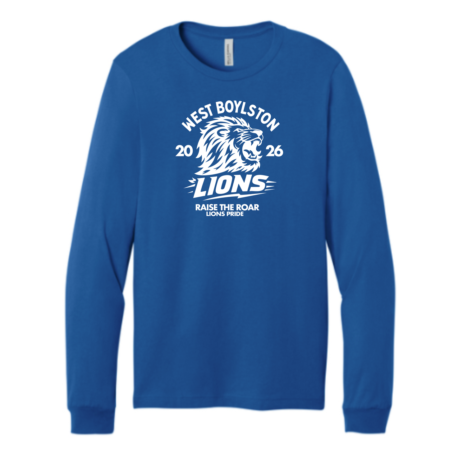 Official West Boylston Cheer Store Bella+ Canvas Long Sleeve LION