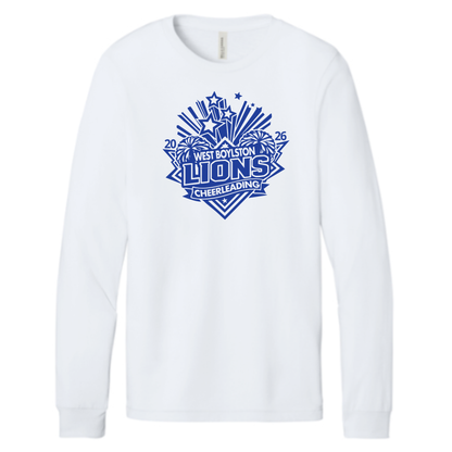 Official West Boylston Cheer Store Bella+ Canvas Long Sleeve LION