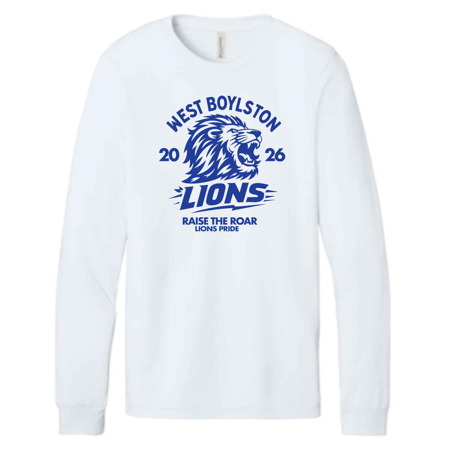 Official West Boylston Cheer Store Bella+ Canvas Long Sleeve LION