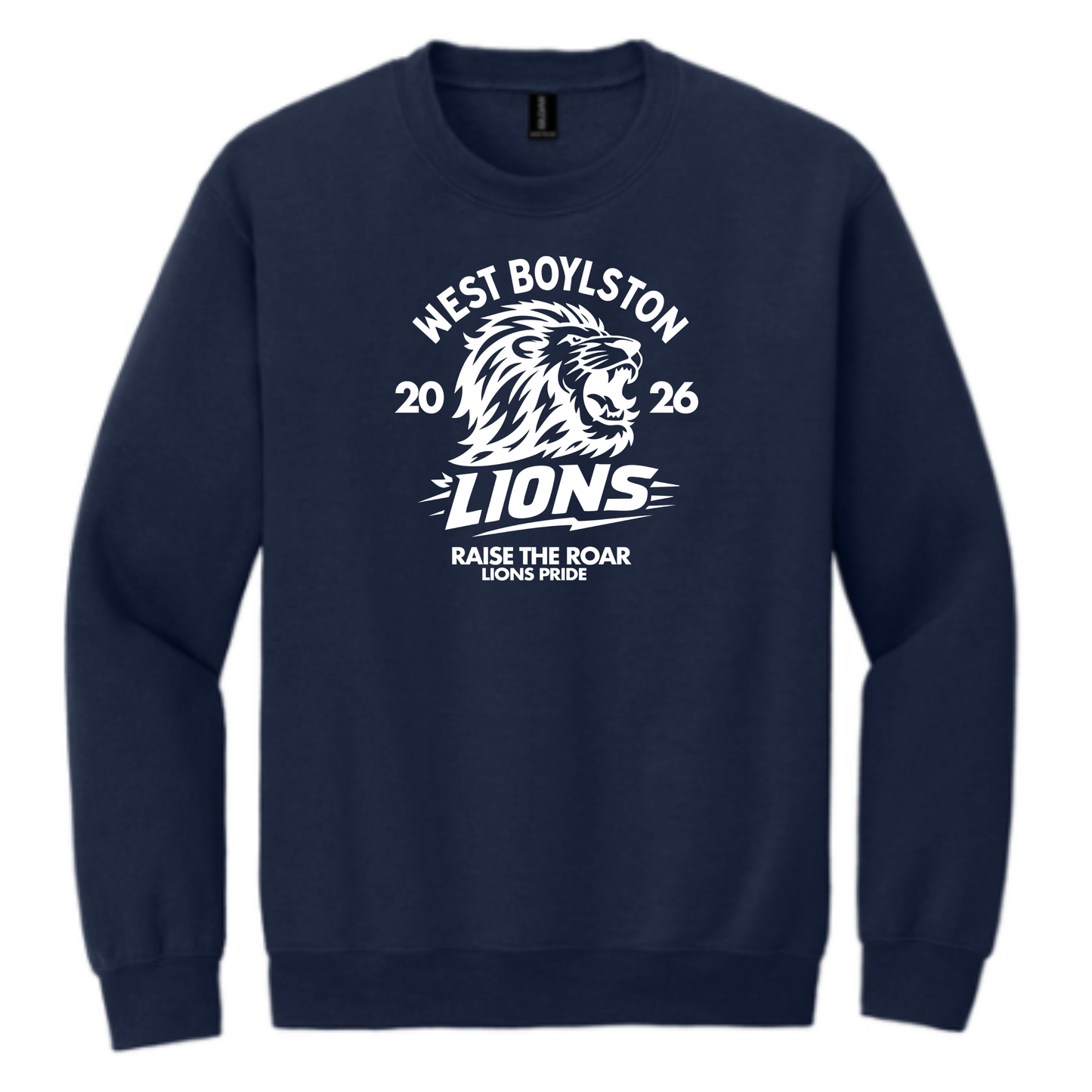 Official West Boylston Cheer Store Gildan Crewneck Lion