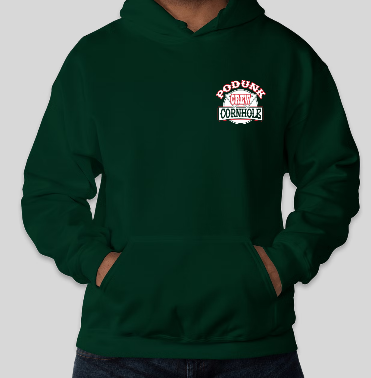 Adult Hoodie | Podunk- Forest Green  lc fb
