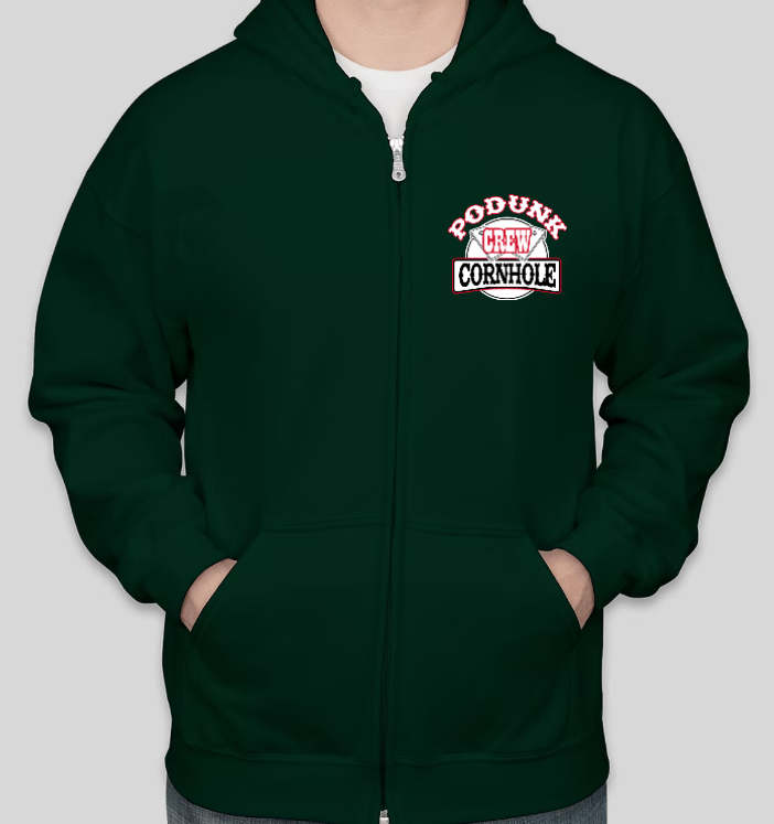 Adult Zip Hoodie | Podunk- Forest Green