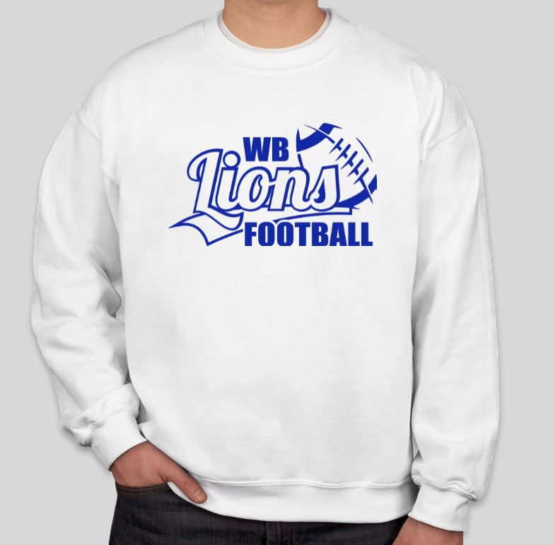 West Boylston Football Adult Crew Sweatshirt | White