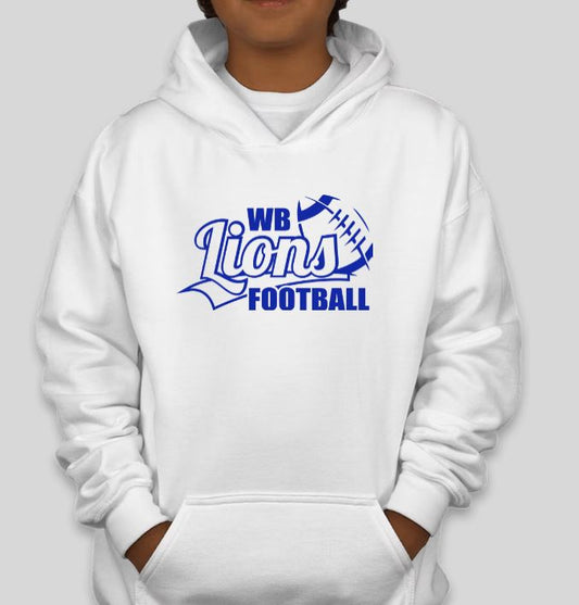 West Boylston Football Youth Hoodie | White