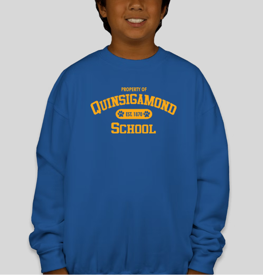 Quinsigamond YOUTH Crew Neck Sweatshirt | Royal Blue